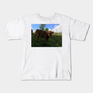 Scottish Highland Cattle Calf 1479 Kids T-Shirt